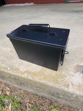 New Locking Black Metal Storage Ammunition Box with Handle